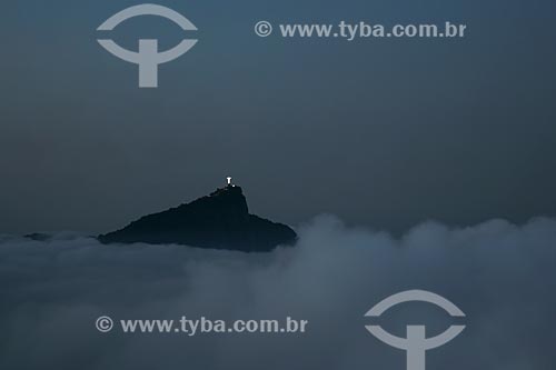  View from the Christ the Redeemer shrouded in clouds  - Rio de Janeiro city - Rio de Janeiro state (RJ) - Brazil