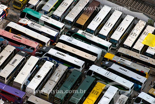  Subject: Aerial view of bus parking / Place: Pari neighborhood - Sao Paulo city - Sao Paulo state (SP) - Brazil / Date: 10/2013 