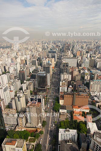  Subject: Aerial view of Paulista Avenue toward the West zone / Place: City center neighborhood - Sao Paulo city - Sao Paulo state (SP) - Brazil / Date: 10/2013 