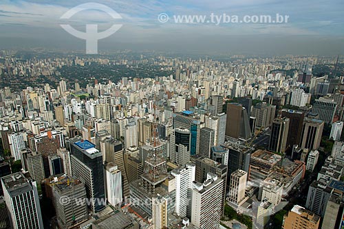  Subject: Aerial view of Paulista Avenue toward the West zone / Place: City center neighborhood - Sao Paulo city - Sao Paulo state (SP) - Brazil / Date: 10/2013 