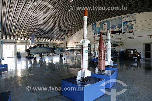  Rocket models of the Sonda  and satellite recovered (red) at the Brazilian Aerospace Memorial (MAB)  - Sao Jose dos Campos city - Sao Paulo state (SP) - Brazil