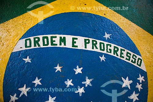  Subject: Wall painted with the Brazilian flag / Place: Porto Velho city - Rondonia state (RO) - Brazil / Date: 11/2013 