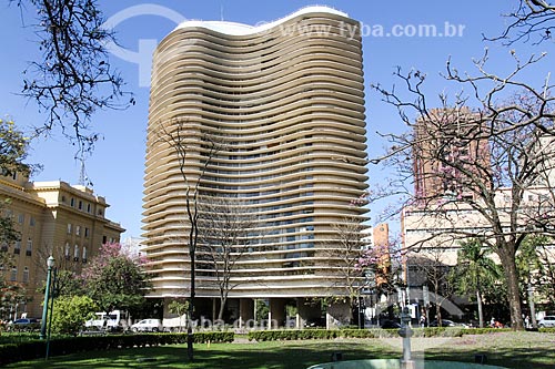  Subject: View of Niemeyer Building (1955) from Liberdade Square (Liberty Square) / Place: Belo Horizonte city - Minas Gerais state (MG) - Brazil / Date: 08/2013 
