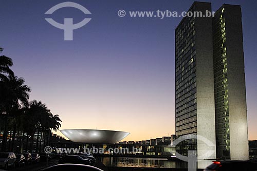  Subject: Sunset - Chamber of Deputies / Place: Brasilia city - Distrito Federal (Federal District) - Brazil / Date: 08/2013 