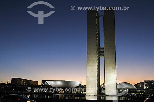  Subject: Sunset - National Congress / Place: Brasilia city - Distrito Federal (Federal District) - Brazil / Date: 08/2013 