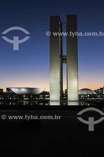  Subject: Sunset - National Congress / Place: Brasilia city - Distrito Federal (Federal District) - Brazil / Date: 08/2013 