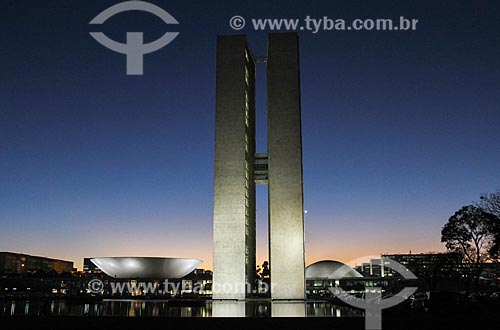  Subject: Sunset - National Congress / Place: Brasilia city - Distrito Federal (Federal District) - Brazil / Date: 08/2013 