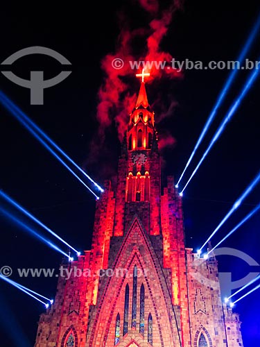  Subject: Light show - Nossa Senhora de Lourdes Church - also know as Catedral de Pedra (Cathedral of Stone) / Place: Canela city - Rio Grande do Sul state (RS) - Brazil / Date: 12/2013 
