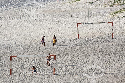  Subject: Soccer field of sand - Grande Beach (Big Beach) / Place: Arraial do Cabo city - Rio de Janeiro state (RJ) - Brazil / Date: 01/2014 