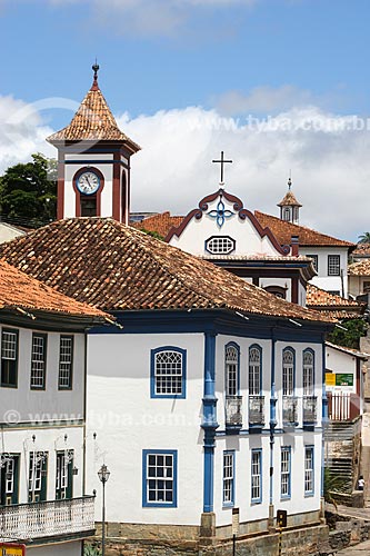  Subject: View of old building the Forum with tower of Sao Francisco de Assis Church in the background / Place: Diamantina city - Minas Gerais state (MG) - Brazil / Date: 12/2007 
