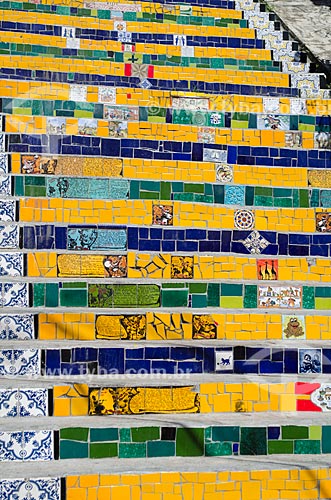  Subject: Detail of Escadaria do Selaron (Selaron Staircase) / Place: Lapa neighborhood - Rio de Janeiro city - Rio de Janeiro state (RJ) - Brazil / Date: 01/2014 