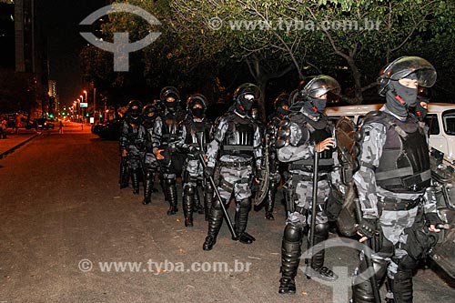  Subject: Riot police of Military Police near to Rio de Janeiro City Hall during demonstration of the Free Pass Movement - Presidente Vargas Avenue / Place: City center neighborhood - Rio de Janeiro city - Rio de Janeiro state (RJ) - Brazil / Date: 0 