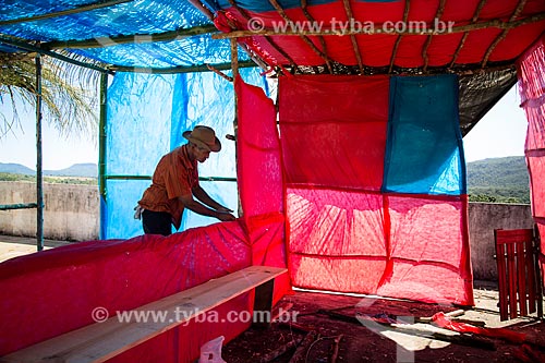  Subject: Typical booth being set for the Festa do divino / Place: Pirenopolis city - Goias state (GO) - Brazil / Date: 05/2013 