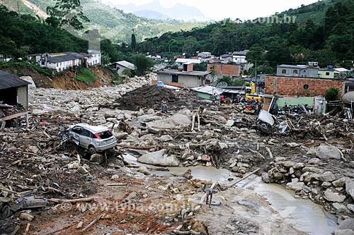  House destroyed by landslides caused by heavy rains  - Teresopolis city - Rio de Janeiro state (RJ) - Brazil