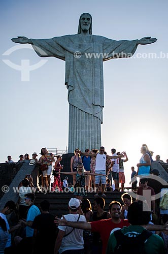  Subject: Tourists at Christ the Redeemer (1931) / Place: Rio de Janeiro city - Rio de Janeiro state (RJ) - Brazil / Date: 03/2014 