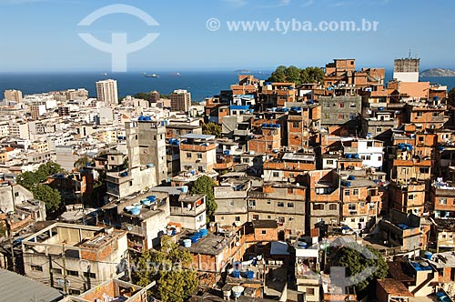  Subject: View of houses of Cantagalo Hill / Place: Copacabana neighborhood - Rio de Janeiro city - Rio de Janeiro state (RJ) - Brazil / Date: 09/2011 