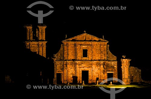  Subject: Night view of ruins of Sao Miguel das Missoes Church - Archaeological Site of Sao Miguel Arcanjo / Place: Sao Miguel das Missoes city - Rio Grande do Sul state (RS) - Brazil / Date: 06/2012 