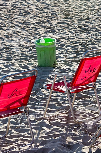  Subject: Rental chairs for use by bathers / Place: Copacabana neighborhood - Rio de Janeiro city - Rio de Janeiro state (RJ) - Brazil / Date: 03/2014 