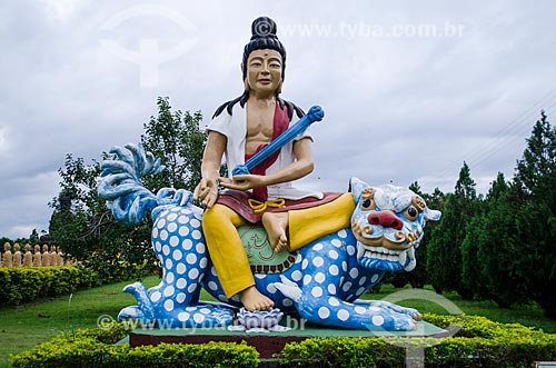  Subject: Statue of Bodhisattva Manjushri - represents wisdom, intelligence and accomplishment - in Buddhist temple / Place: Foz do Iguacu city - Parana state (PR) - Brazil / Date: 04/2014 