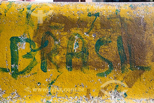  Subject: Wall with the word Brazil / Place: Goiania city - Goias state (GO) - Brazil / Date: 05/2014 