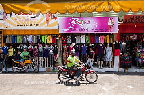  Subject: Motorcyclist in front of commercial street / Place: Macapa city - Amapa state (AP) - Brazil / Date: 10/2010 