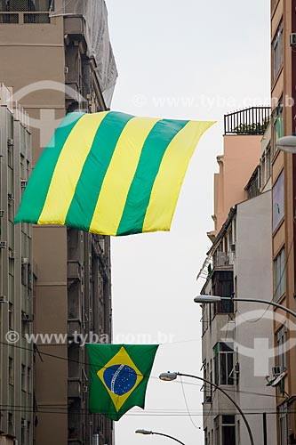  Subject: Correa Dutra Street adorned with the colors of Brazil for the World Cup / Place: Catete neighborhood - Rio de Janeiro city - Rio de Janeiro state (RJ) - Brazil / Date: 06/2014 