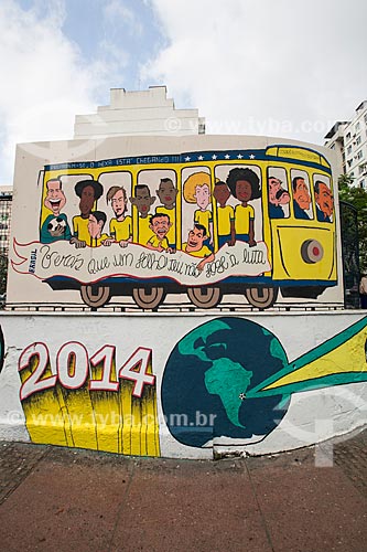  Subject: Graffiti - Correa Dutra Street adorned for the World Cup / Place: Catete neighborhood - Rio de Janeiro city - Rio de Janeiro state (RJ) - Brazil / Date: 06/2014 