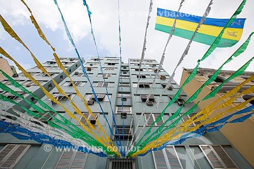  Subject: Correa Dutra Street adorned with the colors of Brazil for the World Cup / Place: Catete neighborhood - Rio de Janeiro city - Rio de Janeiro state (RJ) - Brazil / Date: 06/2014 