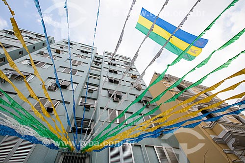  Subject: Correa Dutra Street adorned with the colors of Brazil for the World Cup / Place: Catete neighborhood - Rio de Janeiro city - Rio de Janeiro state (RJ) - Brazil / Date: 06/2014 