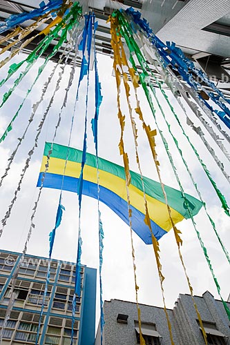  Subject: Correa Dutra Street adorned with the colors of Brazil for the World Cup / Place: Catete neighborhood - Rio de Janeiro city - Rio de Janeiro state (RJ) - Brazil / Date: 06/2014 