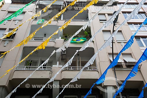  Subject: Correa Dutra Street adorned with the colors of Brazil for the World Cup / Place: Catete neighborhood - Rio de Janeiro city - Rio de Janeiro state (RJ) - Brazil / Date: 06/2014 