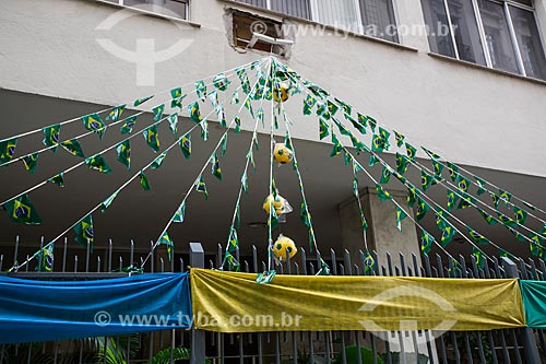  Subject: Correa Dutra Street adorned with the colors of Brazil for the World Cup / Place: Catete neighborhood - Rio de Janeiro city - Rio de Janeiro state (RJ) - Brazil / Date: 06/2014 