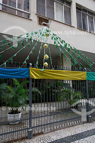  Subject: Correa Dutra Street adorned with the colors of Brazil for the World Cup / Place: Catete neighborhood - Rio de Janeiro city - Rio de Janeiro state (RJ) - Brazil / Date: 06/2014 