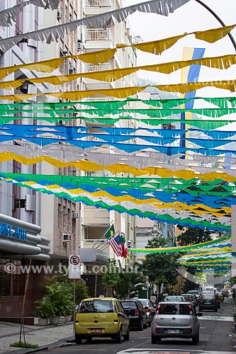  Subject: Correa Dutra Street adorned with the colors of Brazil for the World Cup / Place: Catete neighborhood - Rio de Janeiro city - Rio de Janeiro state (RJ) - Brazil / Date: 06/2014 