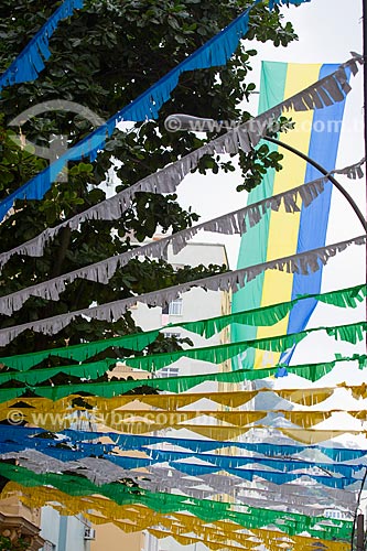  Subject: Correa Dutra Street adorned with the colors of Brazil for the World Cup / Place: Catete neighborhood - Rio de Janeiro city - Rio de Janeiro state (RJ) - Brazil / Date: 06/2014 