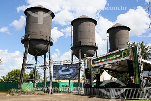  Subject: Screen - Tres Caixas DAgua Square - during Brazil World Cup / Place: Porto Velho city - Rondonia state (RO) - Brazil / Date: 06/2014 