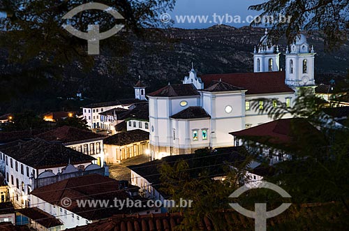  Subject: Night view of Santo Antonio Metropolitan Cathedral / Place: Diamantina city - Minas Gerais state (MG) - Brazil / Date: 06/2012 