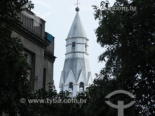  Subject: Belfry of Nossa Senhora das Dores Church (1901) during the winter / Place: Porto Alegre city - Rio Grande do Sul state (RS) - Brazil / Date: 05/2014 