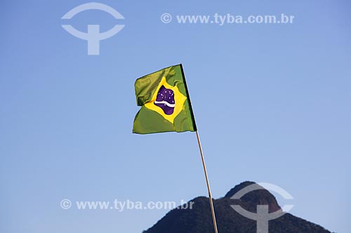  Subject: Flag of Brazil at home in Salgueiro Slum / Place: Tijuca neighborhood - Rio de Janeiro city - Rio de Janeiro state (RJ) - Brazil / Date: 07/2014 