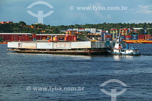  Ferry with container  - Manaus city - Amazonas state (AM) - Brazil