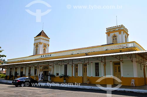  Facade of the Cultural Foundation Calmon Barreto (old railway station)  - Araxa city - Minas Gerais state (MG) - Brazil