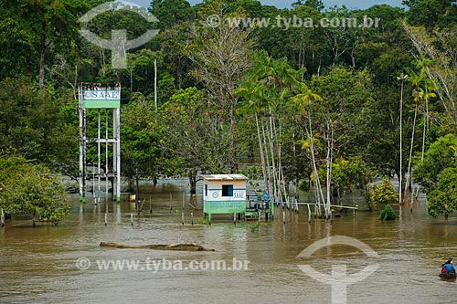  Water tank on SAEE the banks of the Amazon River  - Parintins city - Amazonas state (AM) - Brazil