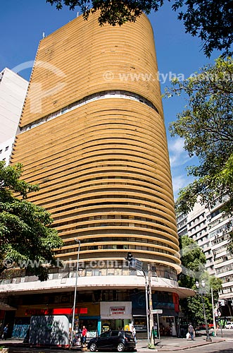  Detail of Montreal Building - designed by Oscar Niemeyer - corner of Ipiranga Avenida and Casper Libero  - Sao Paulo city - Sao Paulo state (SP) - Brazil