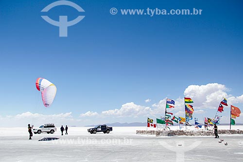  Flags - Uyuni Salt Flat  - Potosi department - Bolivia