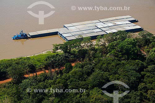  Aerial photo of ferry - Madeira River  - Porto Velho city - Rondonia state (RO) - Brazil