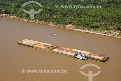  Aerial photo of ferry - Madeira River  - Porto Velho city - Rondonia state (RO) - Brazil