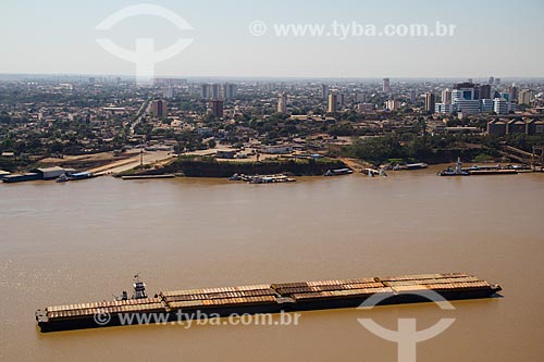 Aerial photo of ferry - Madeira River  - Porto Velho city - Rondonia state (RO) - Brazil