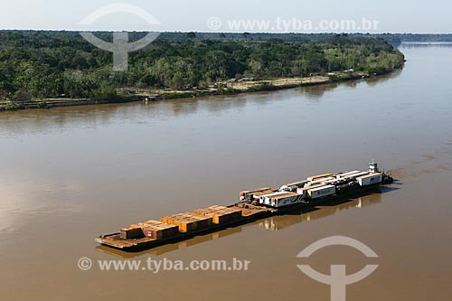  Aerial photo of ferry - Madeira River  - Porto Velho city - Rondonia state (RO) - Brazil