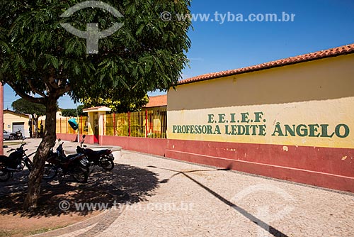  Facade of the School to Child Education and Elementary Professora Ledite Angelo  - Penaforte city - Ceara state (CE) - Brazil