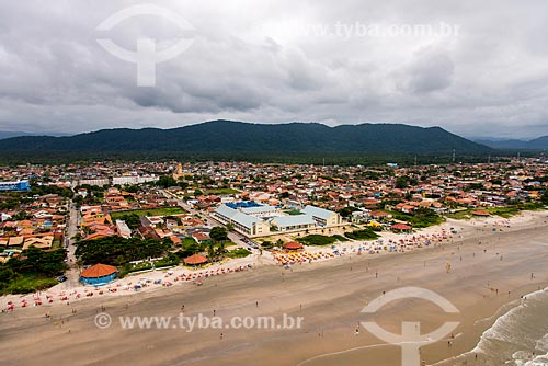  Aerial photo of Suarao Beach  - Itanhaem city - Sao Paulo state (SP) - Brazil